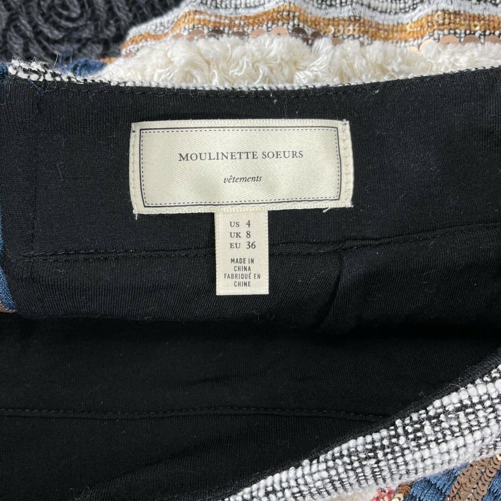 Anthropologie Moulinette Soeurs Skirt Womens Sz 4 Mini Erine Beaded fringe $128 - Picture 7 of 8